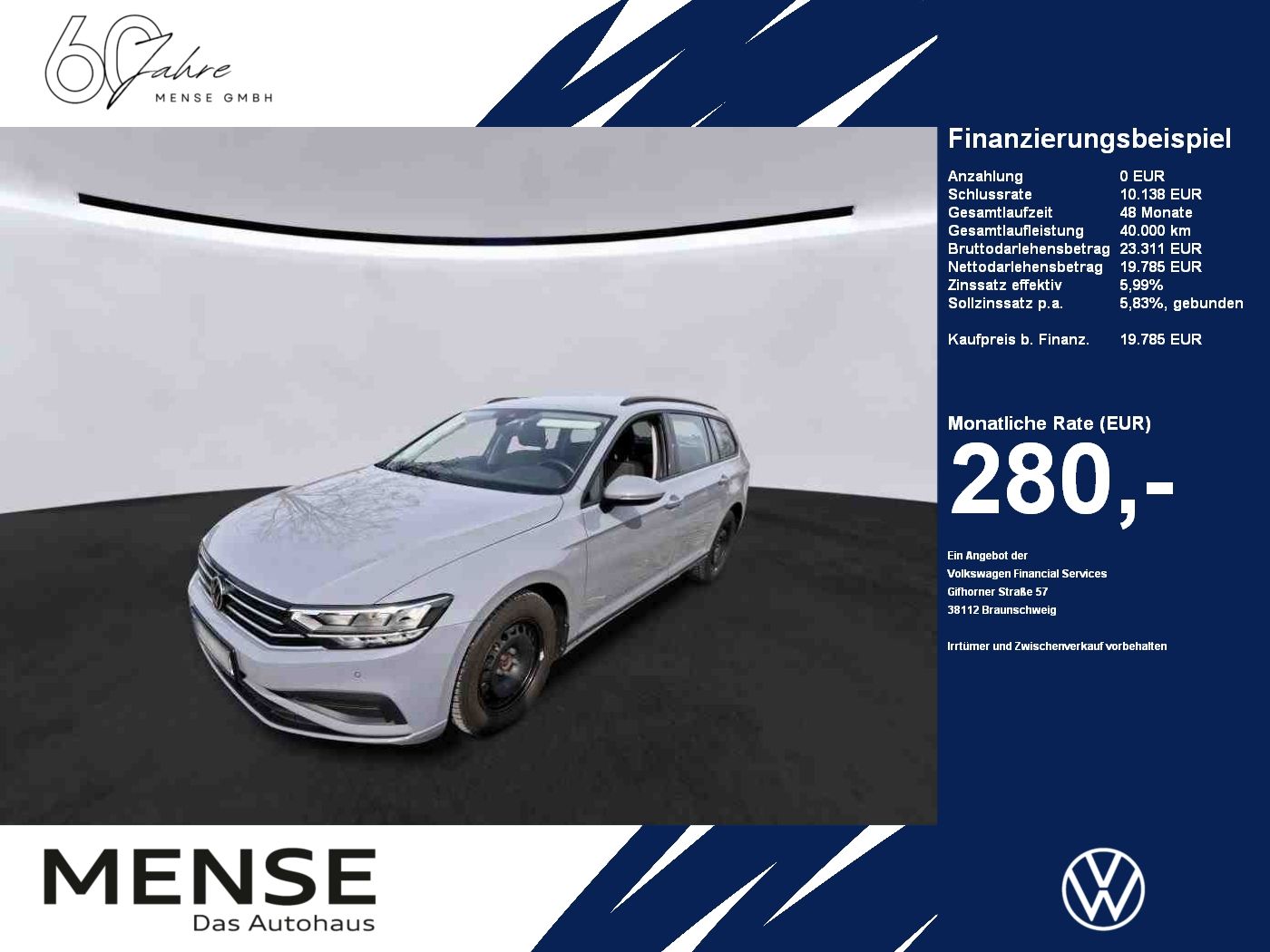 Fahrzeuge PKW autohaus mense Volkswagen Passat Variant 2.0 TDI DSG CarPlay|ACC|LED|Navi