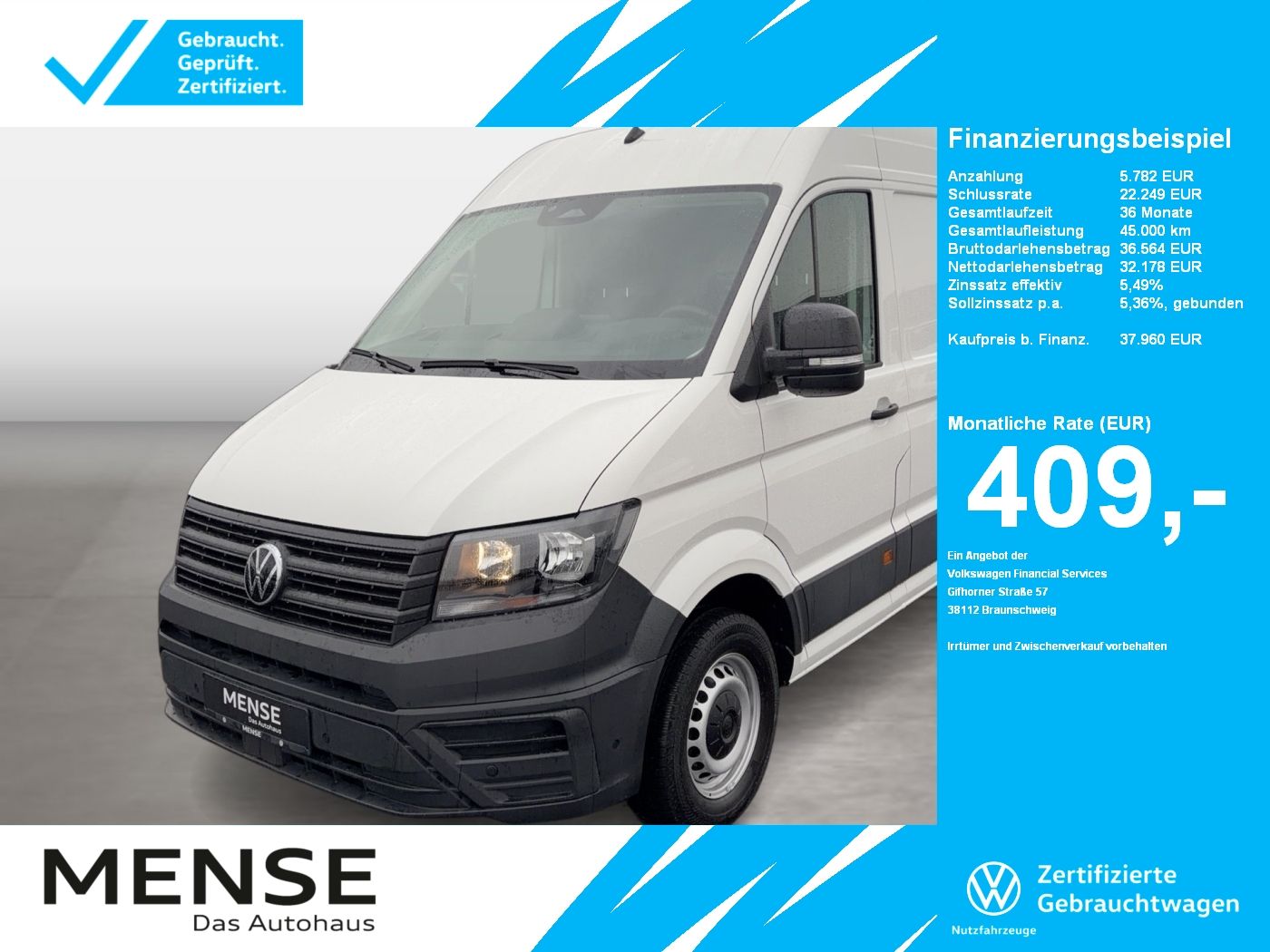 Fahrzeugabbildung Volkswagen Crafter 35 TDI HD LR Kasten