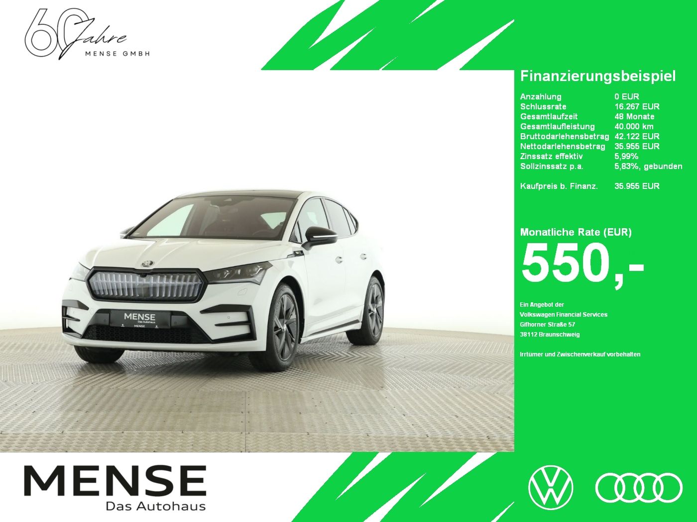 Fahrzeuge PKW autohaus mense SKODA Enyaq Coupé RS Suite Matrix|AHK|HUD|Pano|SD|ACC