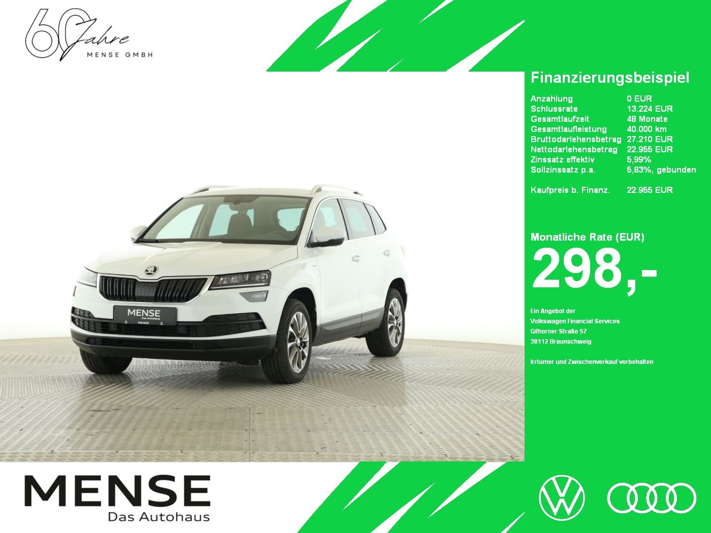 Fahrzeuge PKW autohaus mense SKODA Karoq 1.5 TSI ACT Clever 4xSHZG|ACC|LED|Navi|PDC