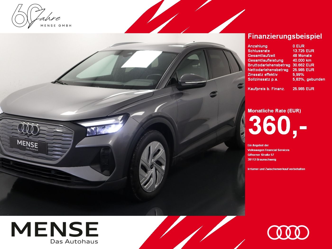 Fahrzeuge PKW autohaus mense Audi Q4 e-tron 40 Sonos|Standhzg|ACC|LED|Navi|Kamera