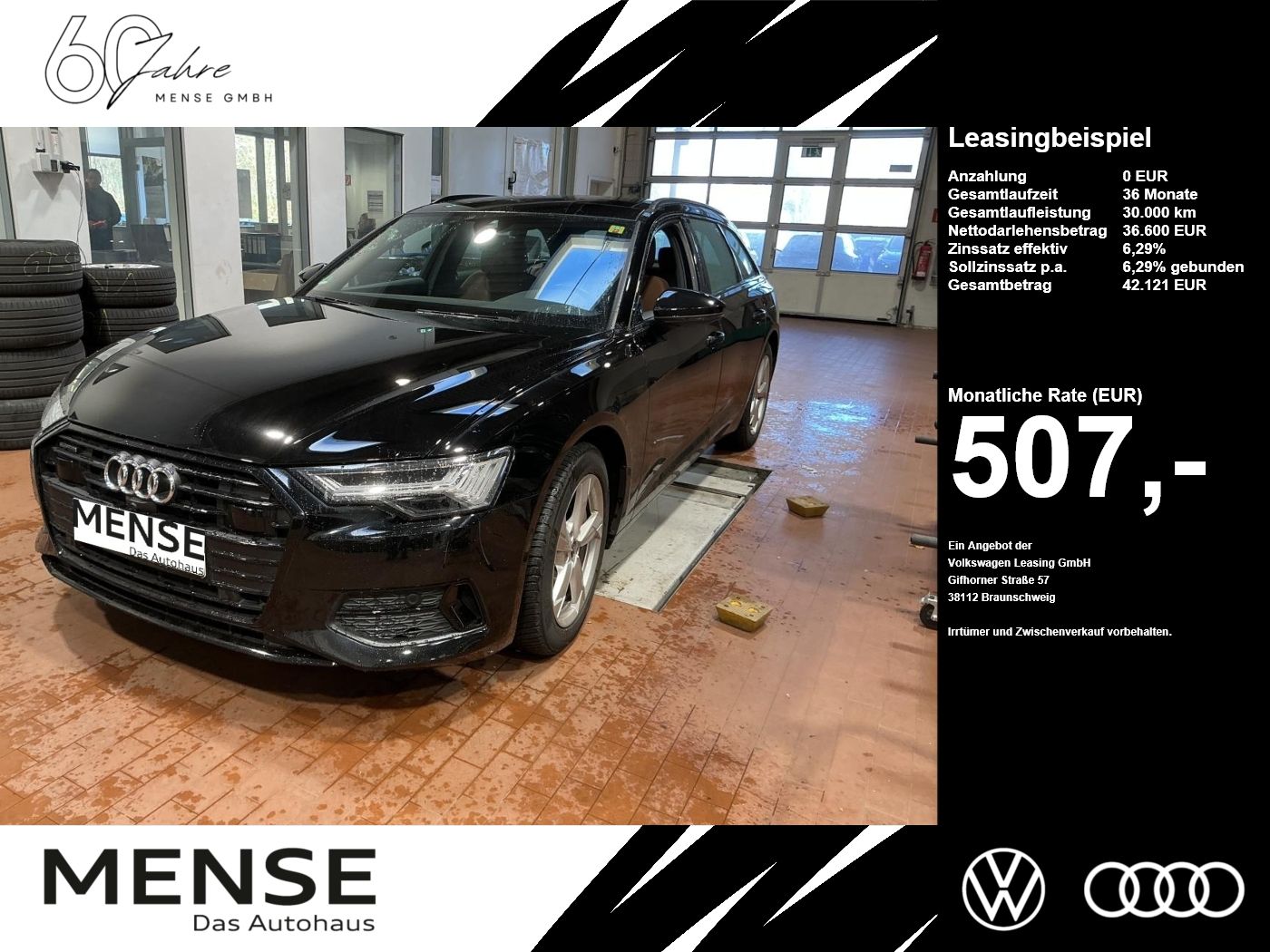 Fahrzeug autohaus mense Fahrzeugabbildung Audi A6 Avant 50 TFSIe quattro tiptronic Sport Matrix