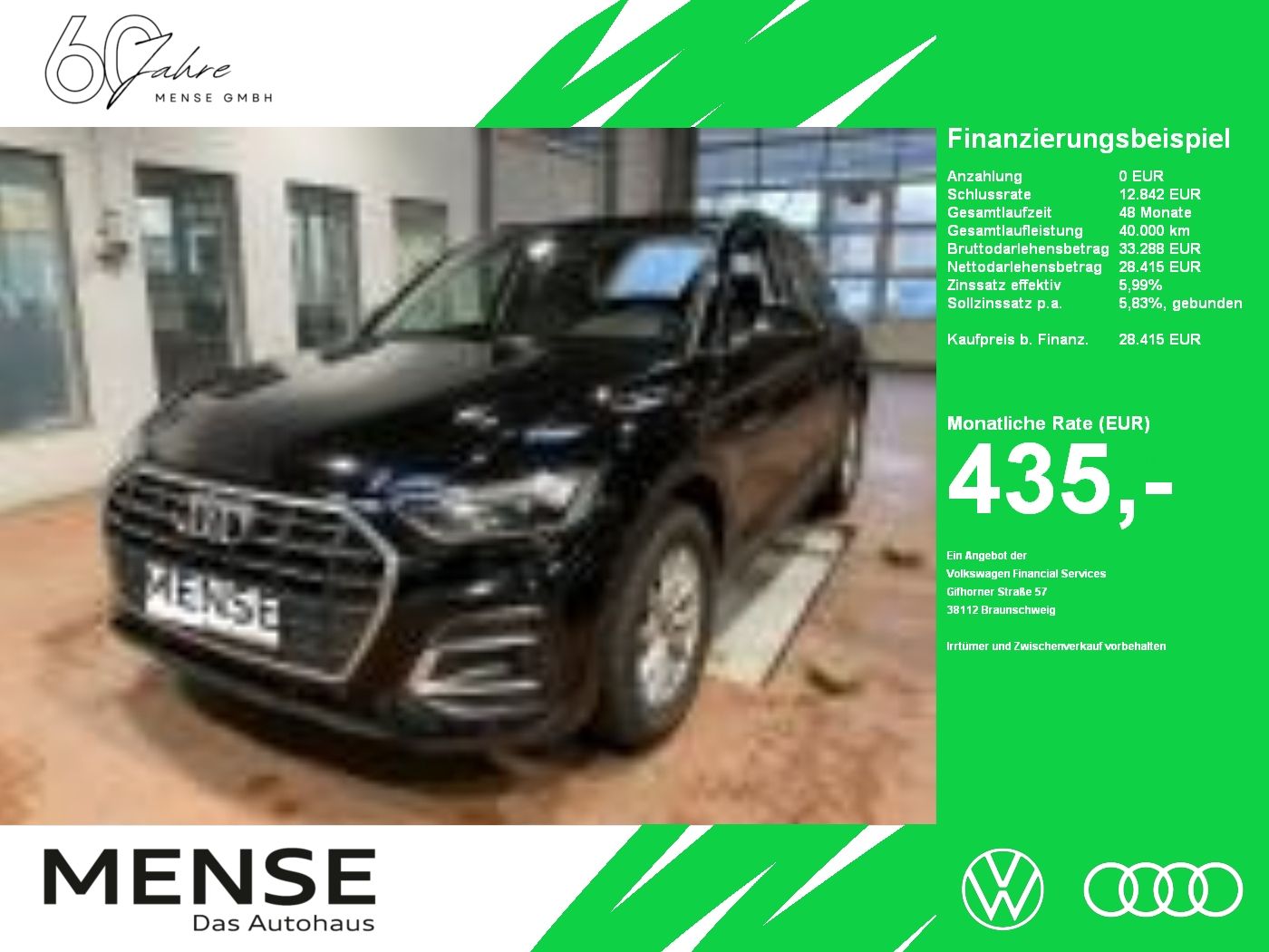 Fahrzeug autohaus mense Fahrzeugabbildung Audi Q5 35 TDI S tronic AHK|LED|Navi|VirtualCP|KlimaA