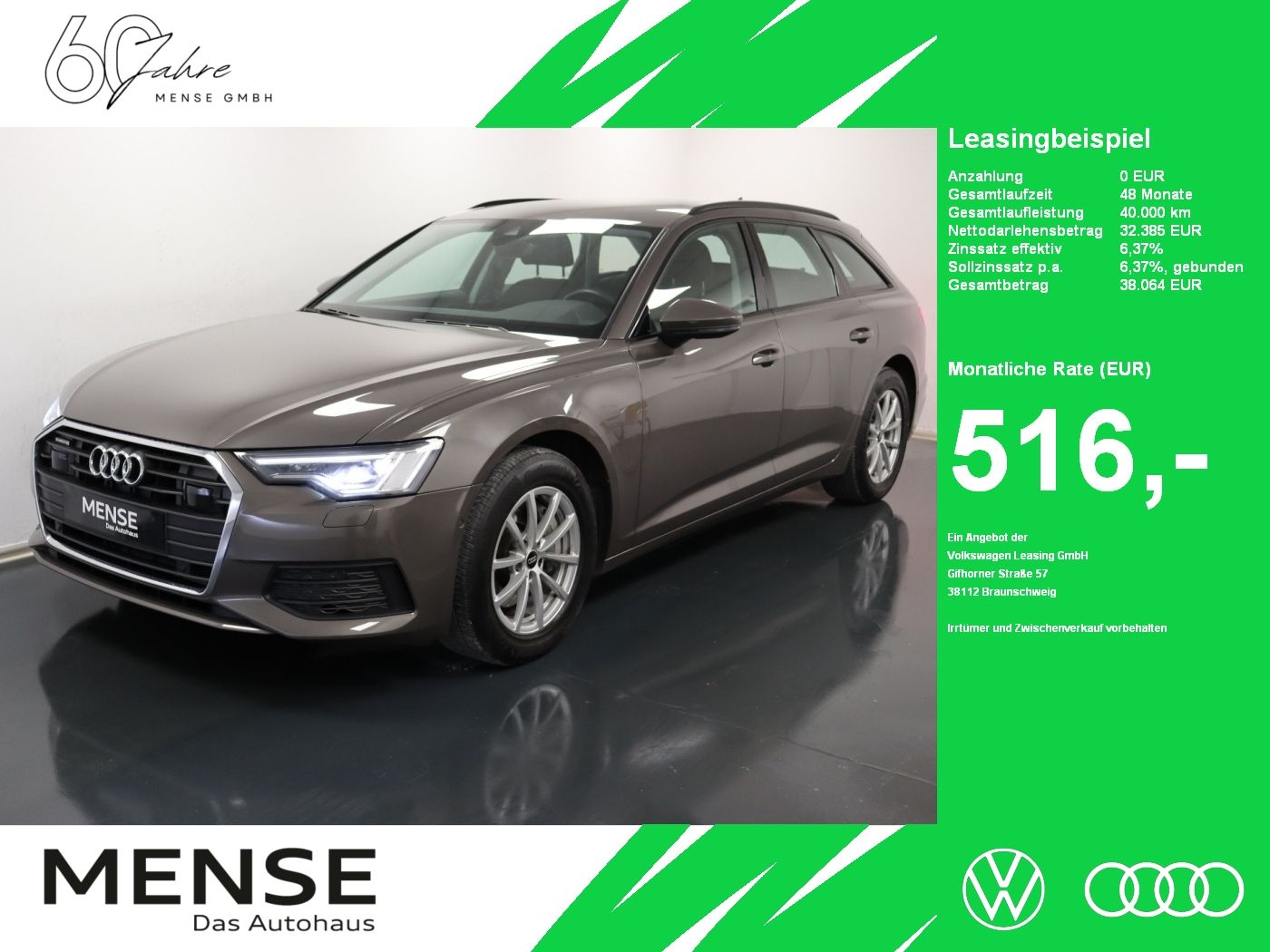 Fahrzeug autohaus mense Fahrzeugabbildung Audi A6 Avant 45 TDI quattro S tronic |AHK|Matrix|ACC