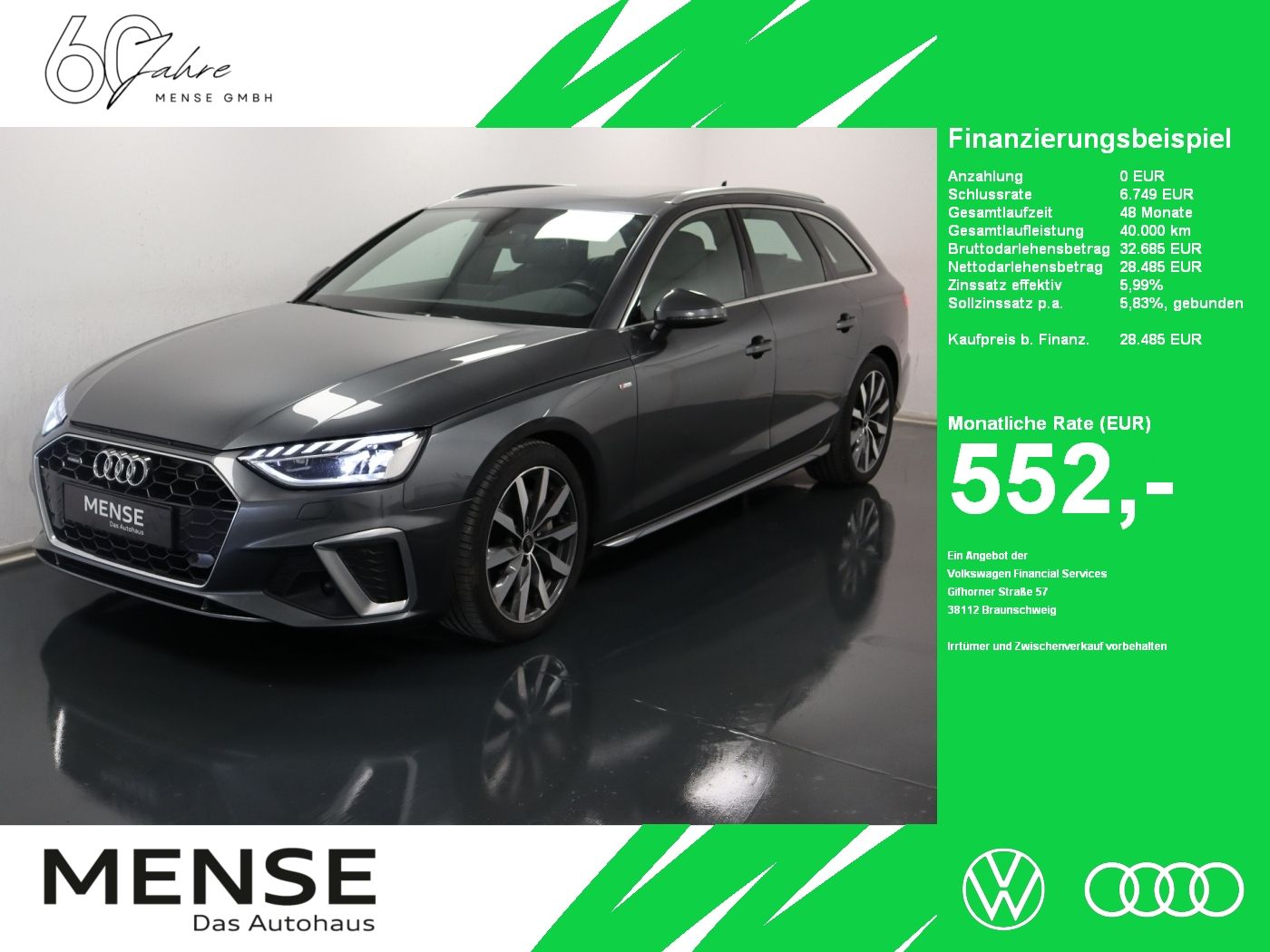 Fahrzeuge PKW autohaus mense Audi A4 Avant 40 TDI quattro S tronic S line CarPlay|