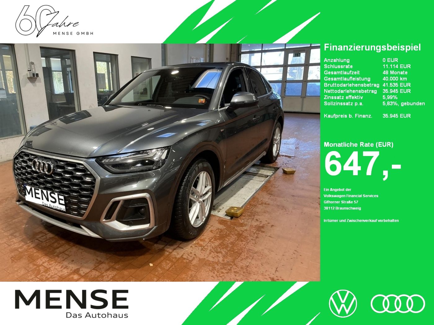 Fahrzeuge PKW autohaus mense Audi Q5 Sportback 55 TFSI e quattro S tronic S line
