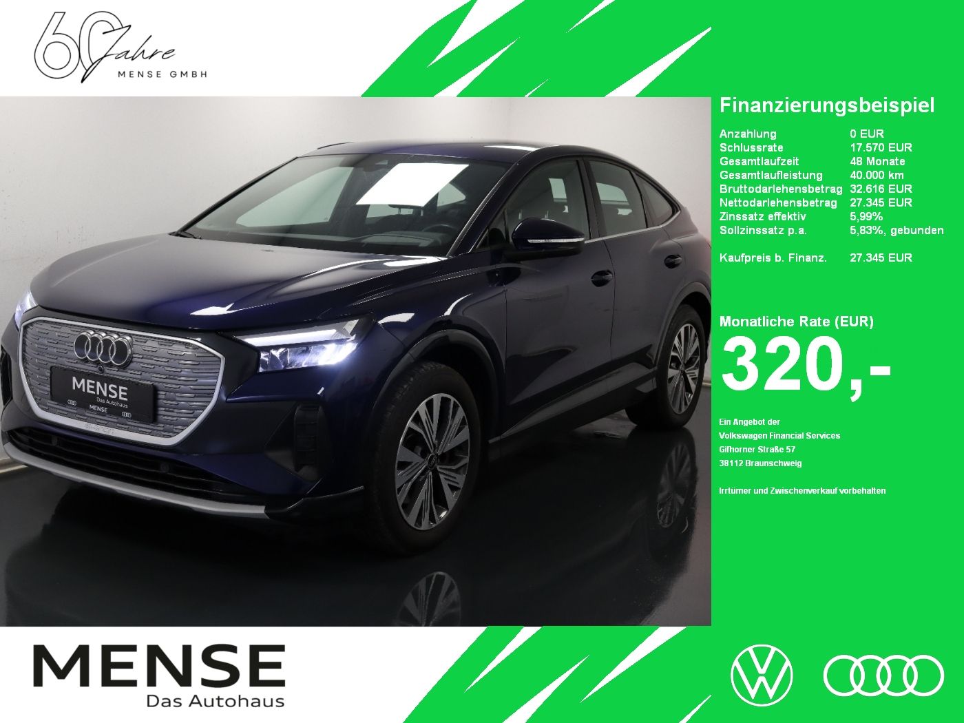 Fahrzeuge PKW autohaus mense Audi Q4 Sportback e-tron 40 CarPlay|HUD|ACC|LED