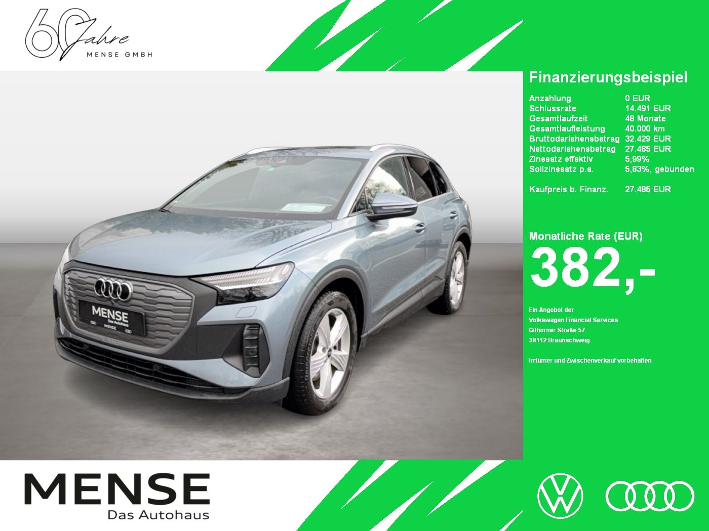 Fahrzeuge PKW autohaus mense Audi Q4 e-tron 40 Matrix|CarPlay|Pano|Standhzg|ACC