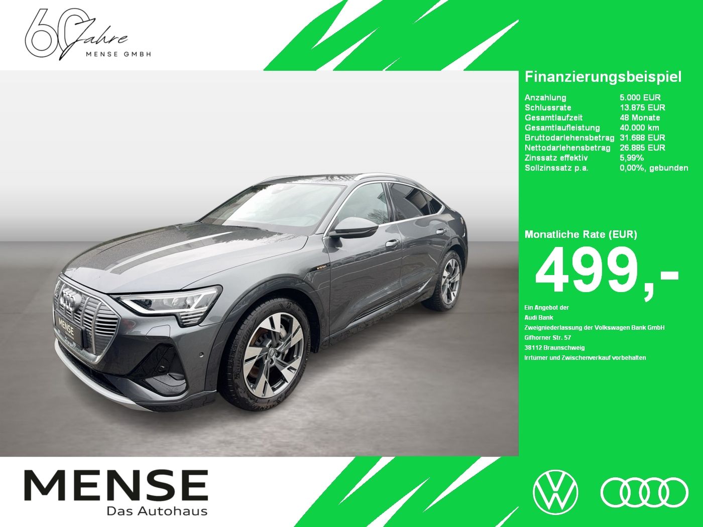 Fahrzeuge PKW autohaus mense Audi e-tron Sportback 50 S line quattro CarPlay|AHK