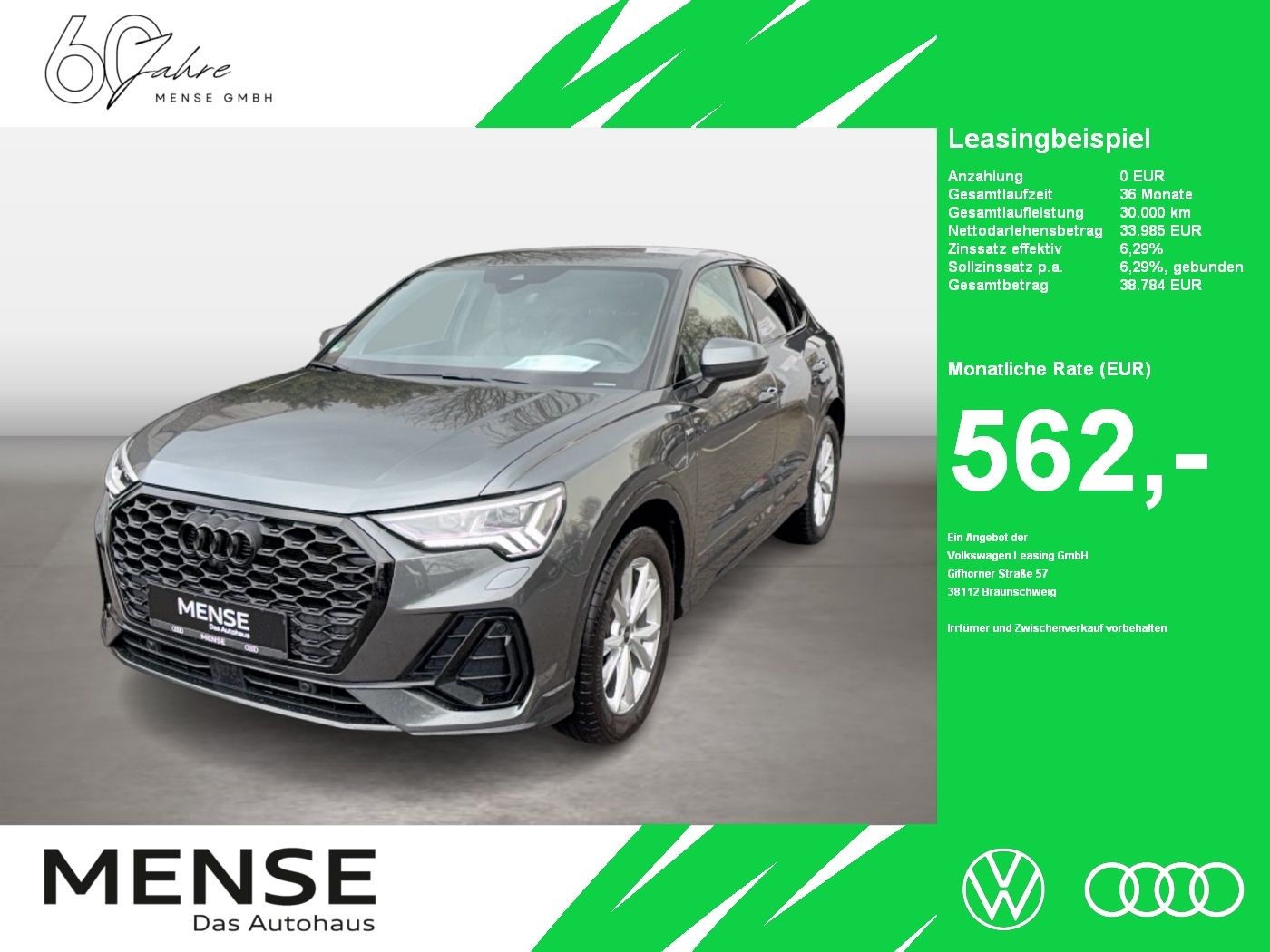 Fahrzeugabbildung Audi Q3 Sportback 45 TFSI e S tronic S line Matrix|LM