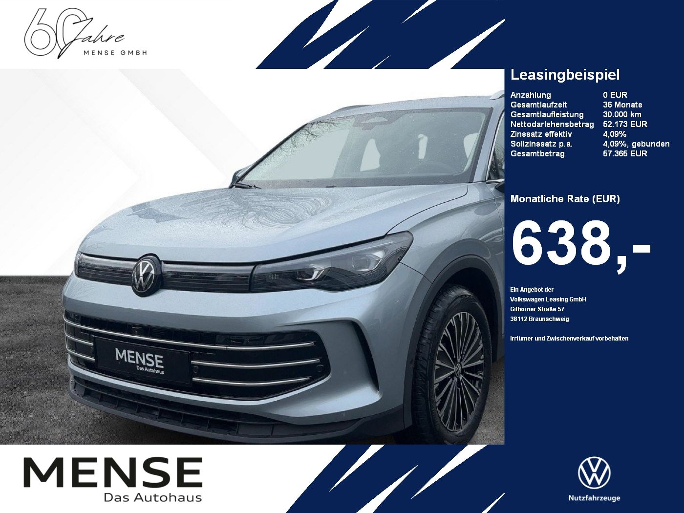 Fahrzeuge PKW autohaus mense Volkswagen Tiguan TDI Elegance AHK Nav 360° IQ.Light eKlapp