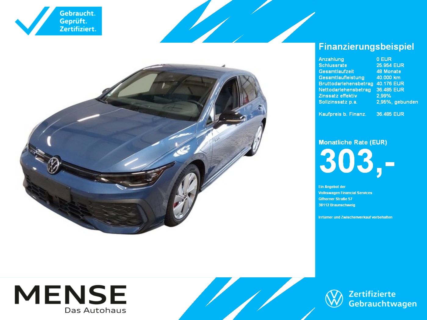 Fahrzeuge PKW autohaus mense Volkswagen Golf VIII GTE DSG IQ.Light|Matrix|CarPlay|AHK|LM