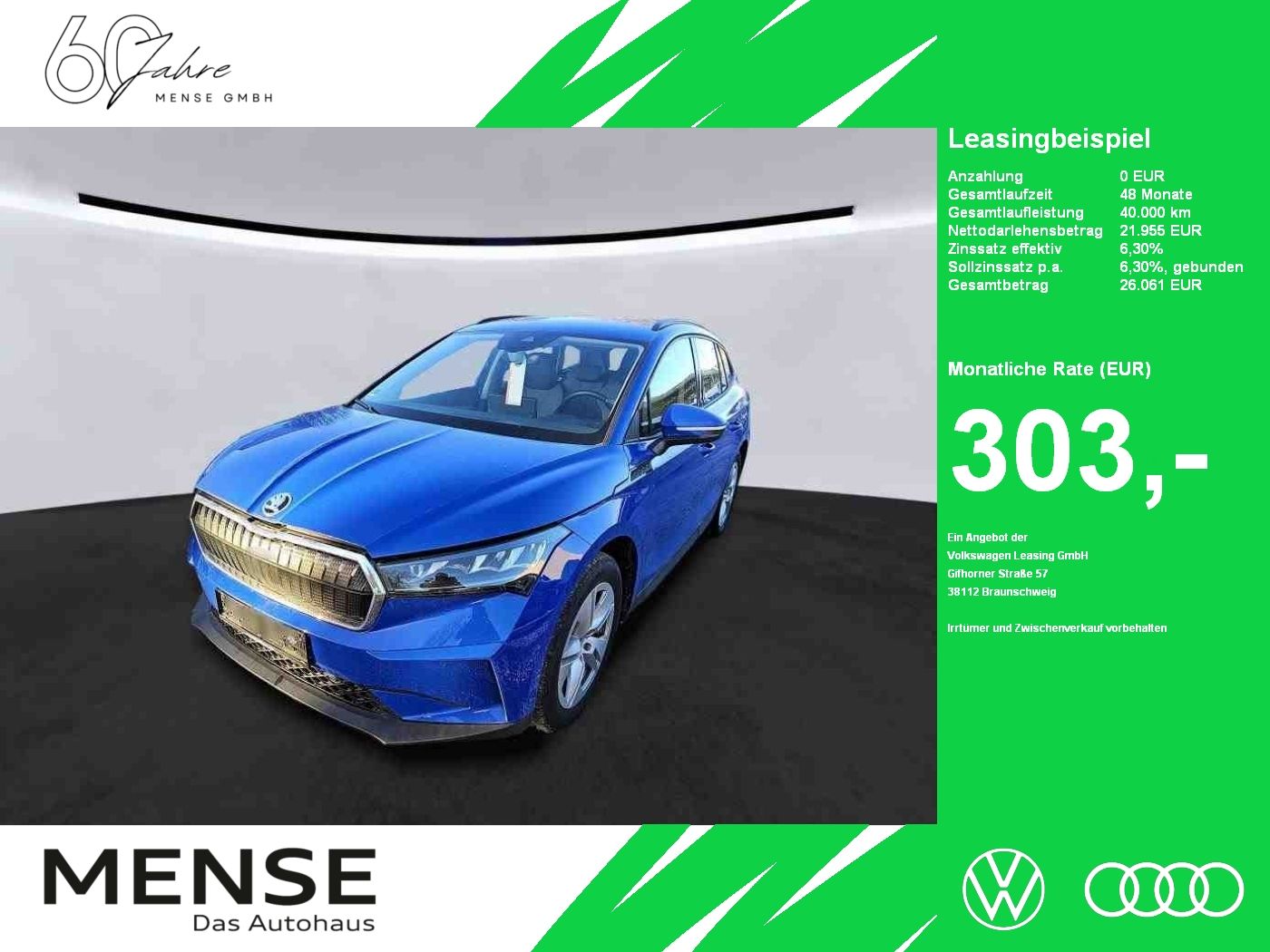 Fahrzeuge PKW autohaus mense SKODA Enyaq 50 Loft LED|VirtualCP|KlimaA|LaneAss|PDC