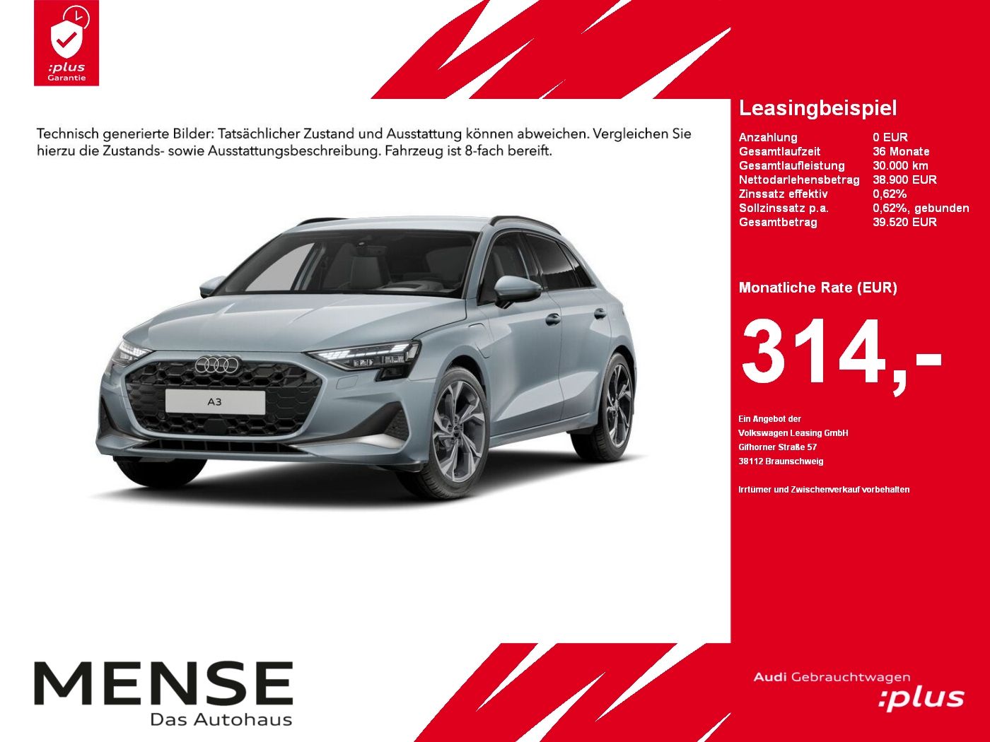 Fahrzeugabbildung Audi A3 Sportback 40 TFSI e S tronic advanced Sonos