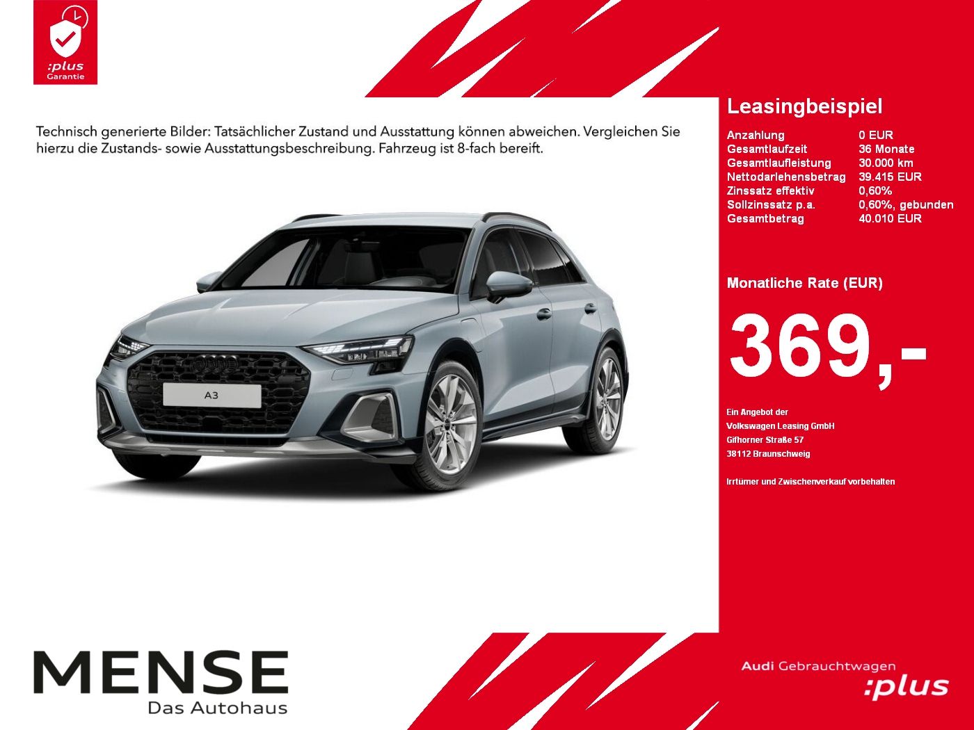 Fahrzeugabbildung Audi A3 allstreet 40 TFSI e S tronic AHK|Standhzg|ACC