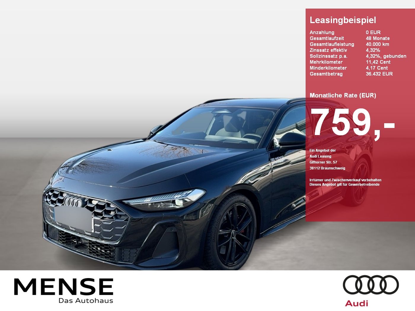 Fahrzeugabbildung Audi A5 Avant e-hybrid quattro 270 kW S tronic Matrix