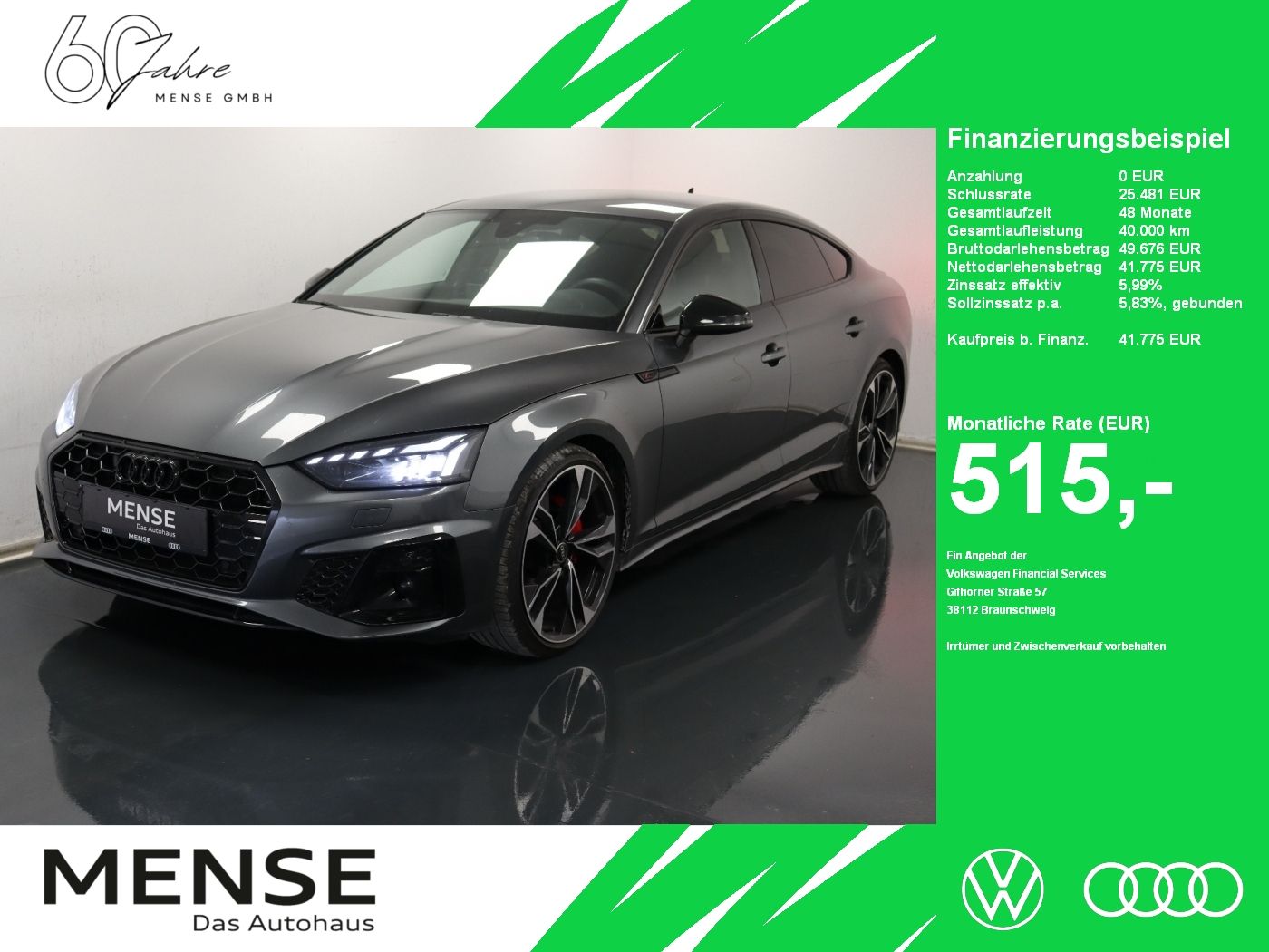 Fahrzeugabbildung Audi A5 Sportback 40 TDI S tronic S line LM
