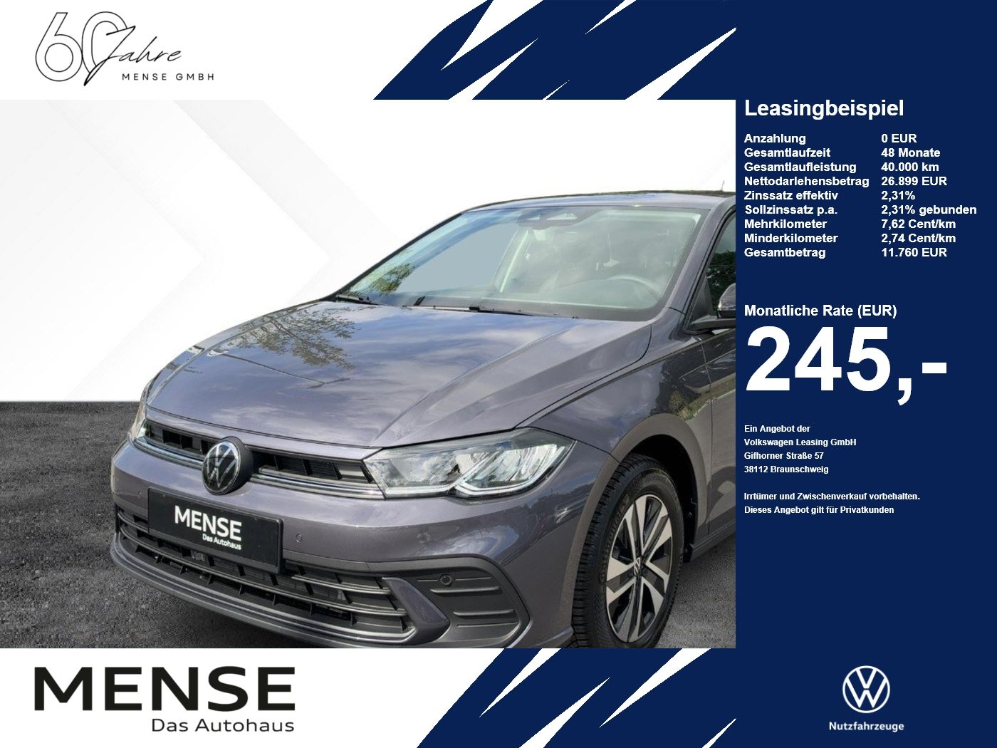 Fahrzeuge Nutzfahrzeuge/Camping autohaus mense Volkswagen Polo ENERGY 1.0 l TSI DSG GJR AHK Kamera ACC LED - mit KI generiert/bearbeitet
