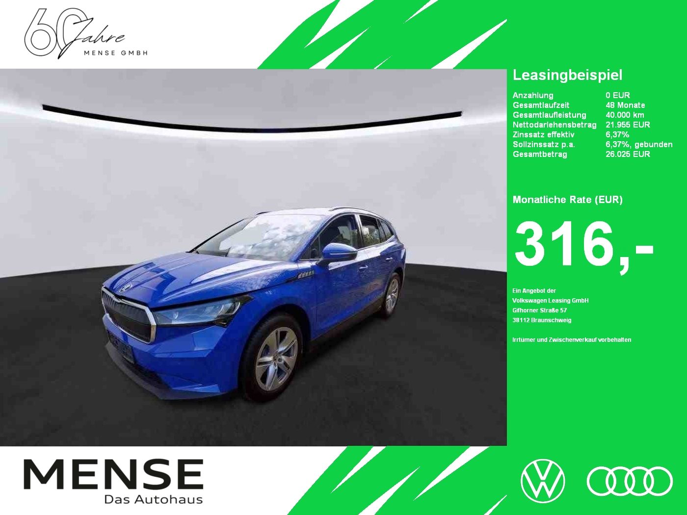 Fahrzeugabbildung SKODA Enyaq 50 Loft LED|VirtualCP|KlimaA|LaneAss|PDC