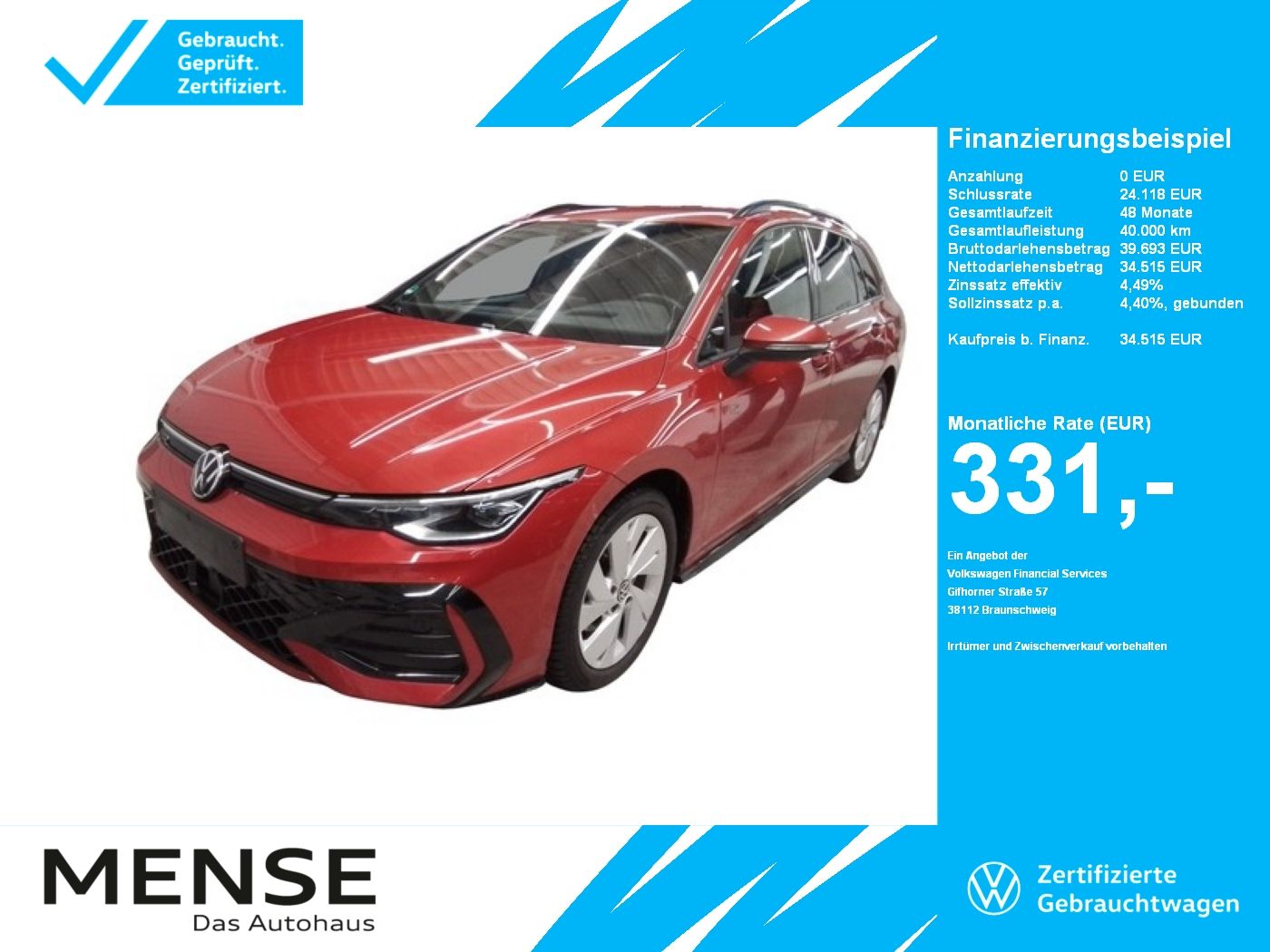 Fahrzeugabbildung Volkswagen Golf VIII Variant 2.0TDI DSG R-Line IQ.Light|AHK