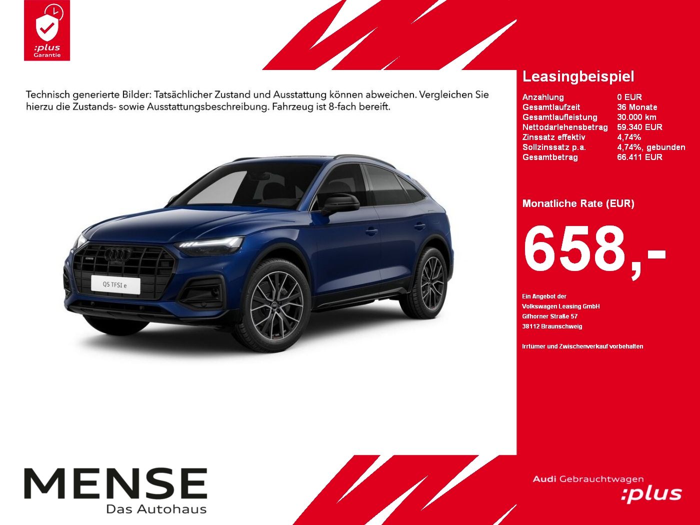 Fahrzeugabbildung Audi Q5 Sportback 50 TFSI e quattro S tronic advanced