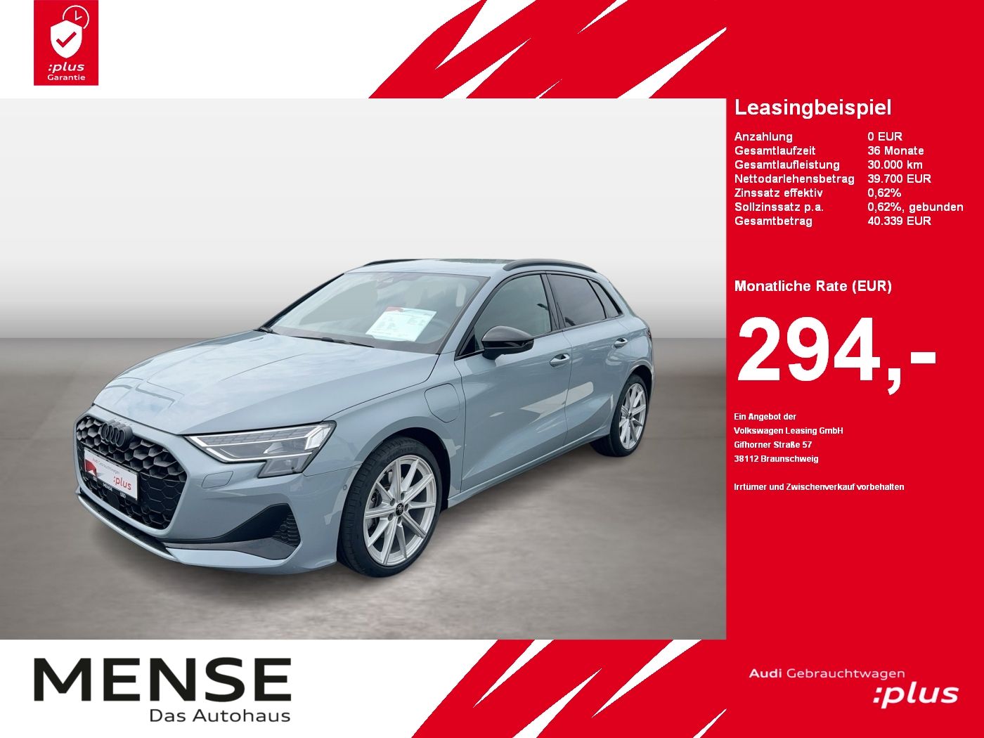 Fahrzeugabbildung Audi A3 Sportback 40 TFSI e S tronic S line Sonos|AHK