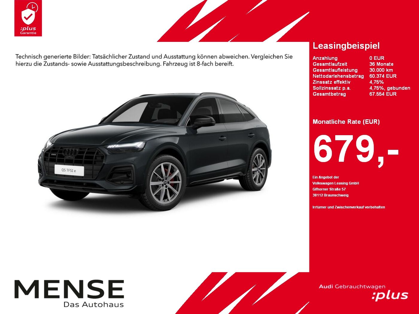 Fahrzeugabbildung Audi Q5 Sportback 50 TFSI e quattro S tronic advanced