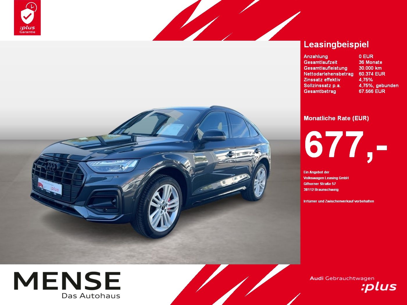 Fahrzeugabbildung Audi Q5 Sportback 50 TFSI e quattro S tronic advanced