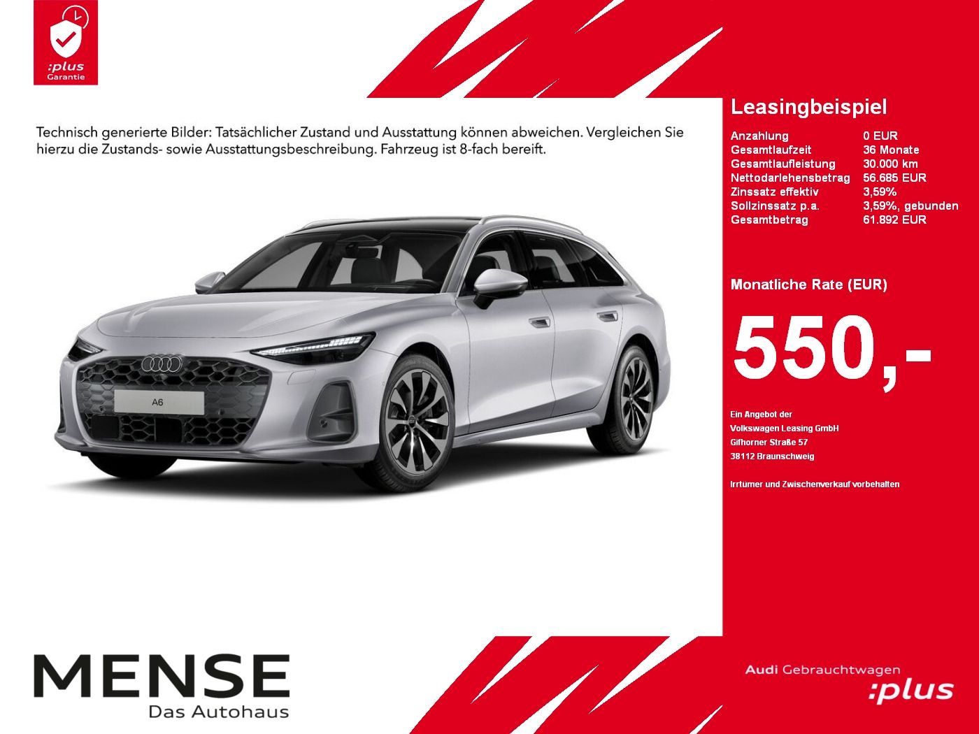 Fahrzeugabbildung Audi A6 Avant 2.0 TDI quattro S tronic B&O|AHK|HUD|LM