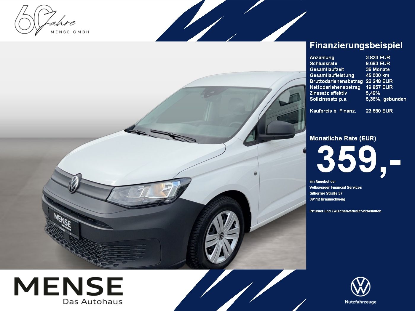 Fahrzeug autohaus mense Fahrzeugabbildung Volkswagen Caddy 2.0 TDI Kombi Maxi AHK|Navi|Kamera|LaneAss