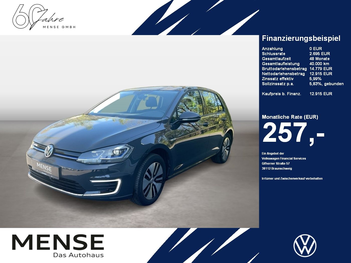 Fahrzeugabbildung Volkswagen Golf VII e-Golf CarPlay|LED|Navi|Facelift|KlimaA