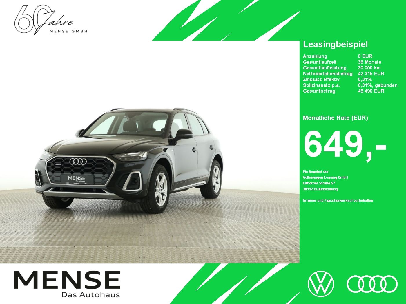 Fahrzeugabbildung Audi Q5 50 TDI quattro S line 2023 (Facelift) Matrix