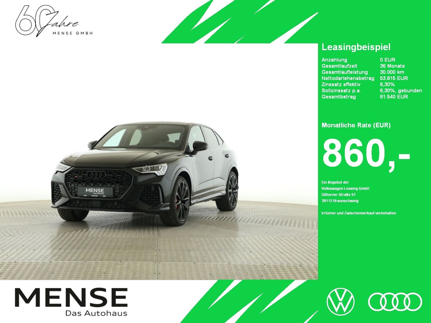 Fahrzeugabbildung Audi RS Q3 Sportback 2.5 TFSI quattro 2023 CarPlay|LM