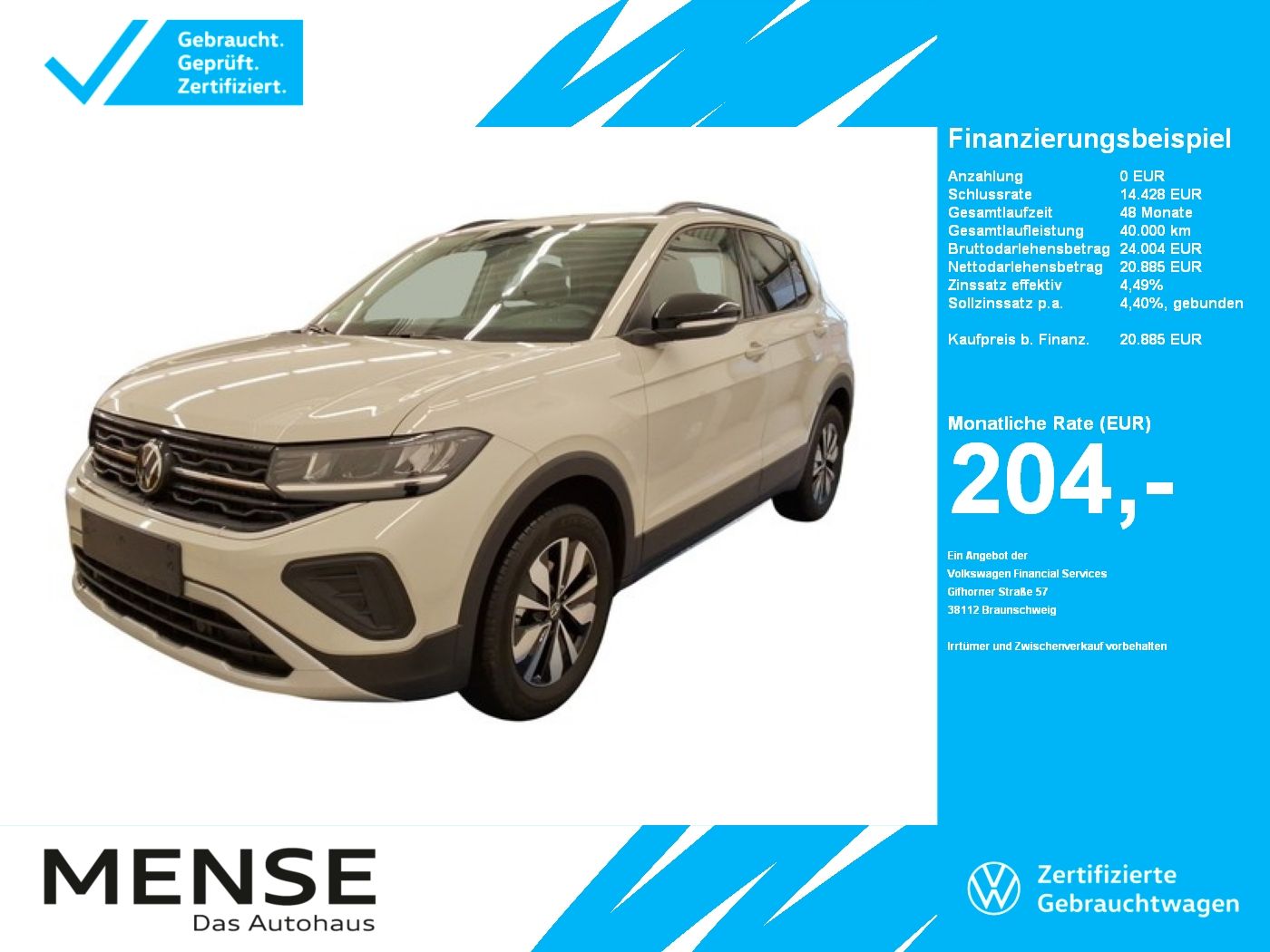 Fahrzeugabbildung Volkswagen T-Cross 1.0 TSI Life Goal CarPlay|ACC|LED|KlimaA