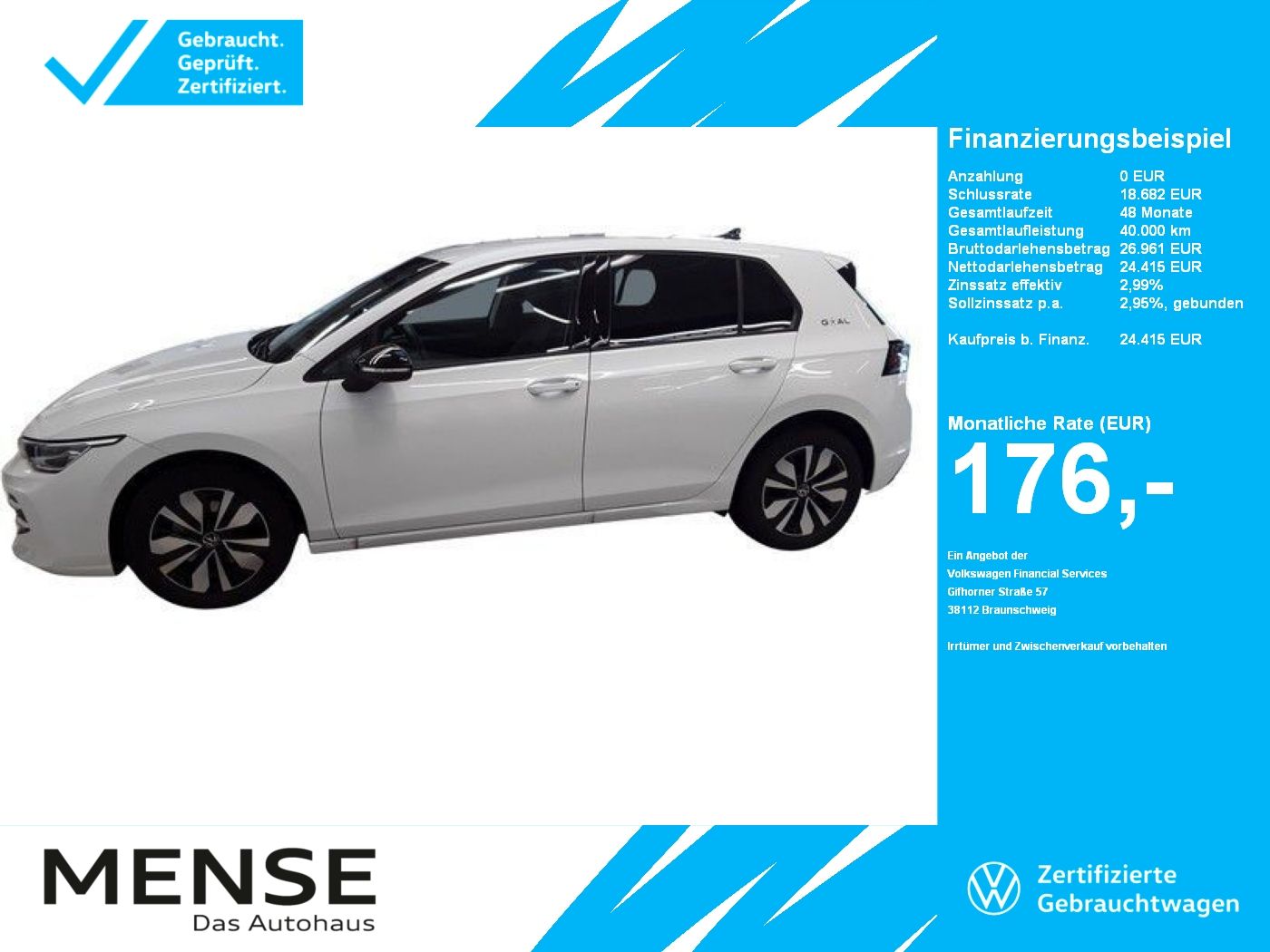Fahrzeugabbildung Volkswagen Golf VIII 1.5 TSI GOAL IQ.Light|Matrix|AHK