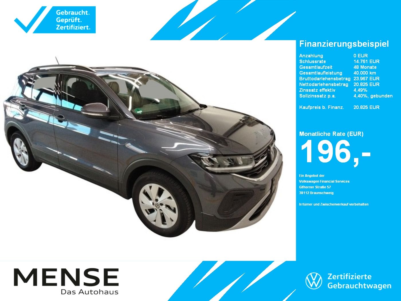 Fahrzeugabbildung Volkswagen T-Cross 1.0 TSI Life CarPlay|AHK|ACC|LED|KlimaA