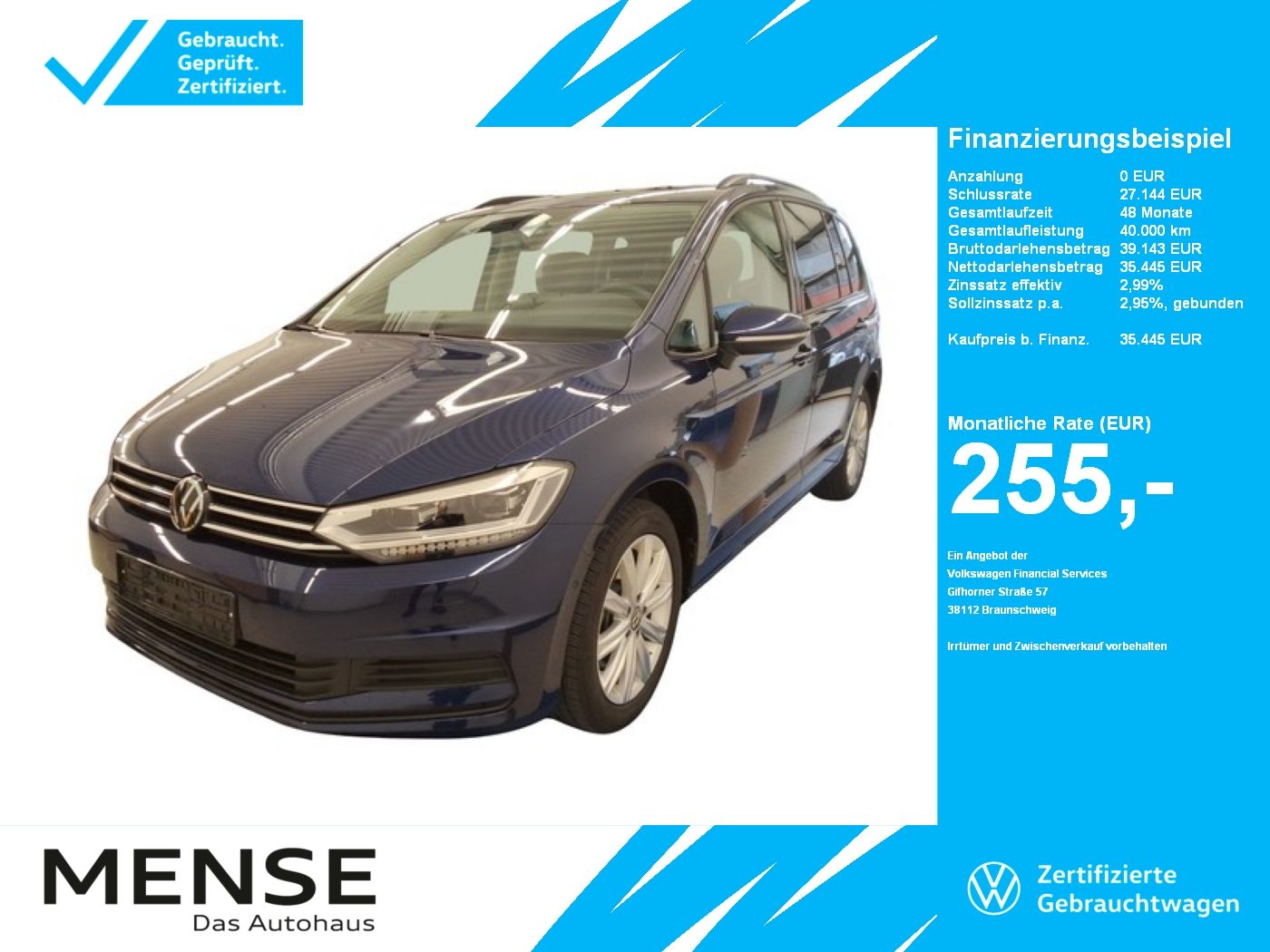 Fahrzeugabbildung Volkswagen Touran 2.0 TDI DSG Comfortline Pano|SD|Standhzg