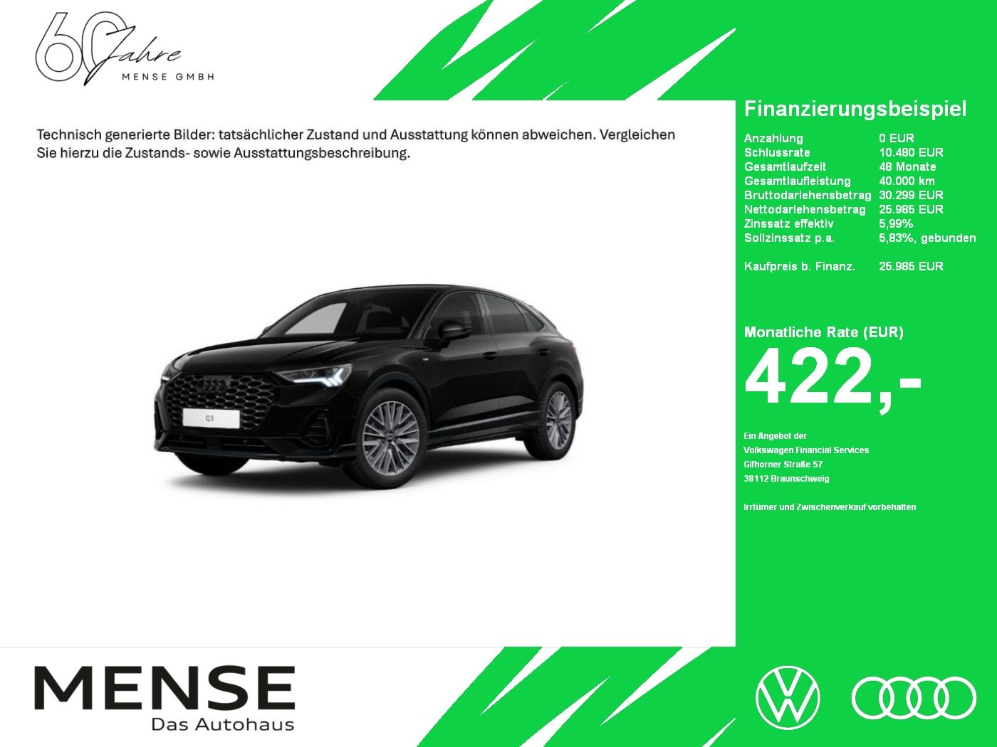 Fahrzeugabbildung Audi Q3 Sportback 35 TDI S line 2024 CarPlay|AHK|LED