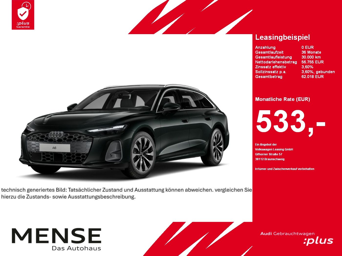 Fahrzeugabbildung Audi A6 Avant TDI quattro 150 kW S tronic B&O|AHK|HUD