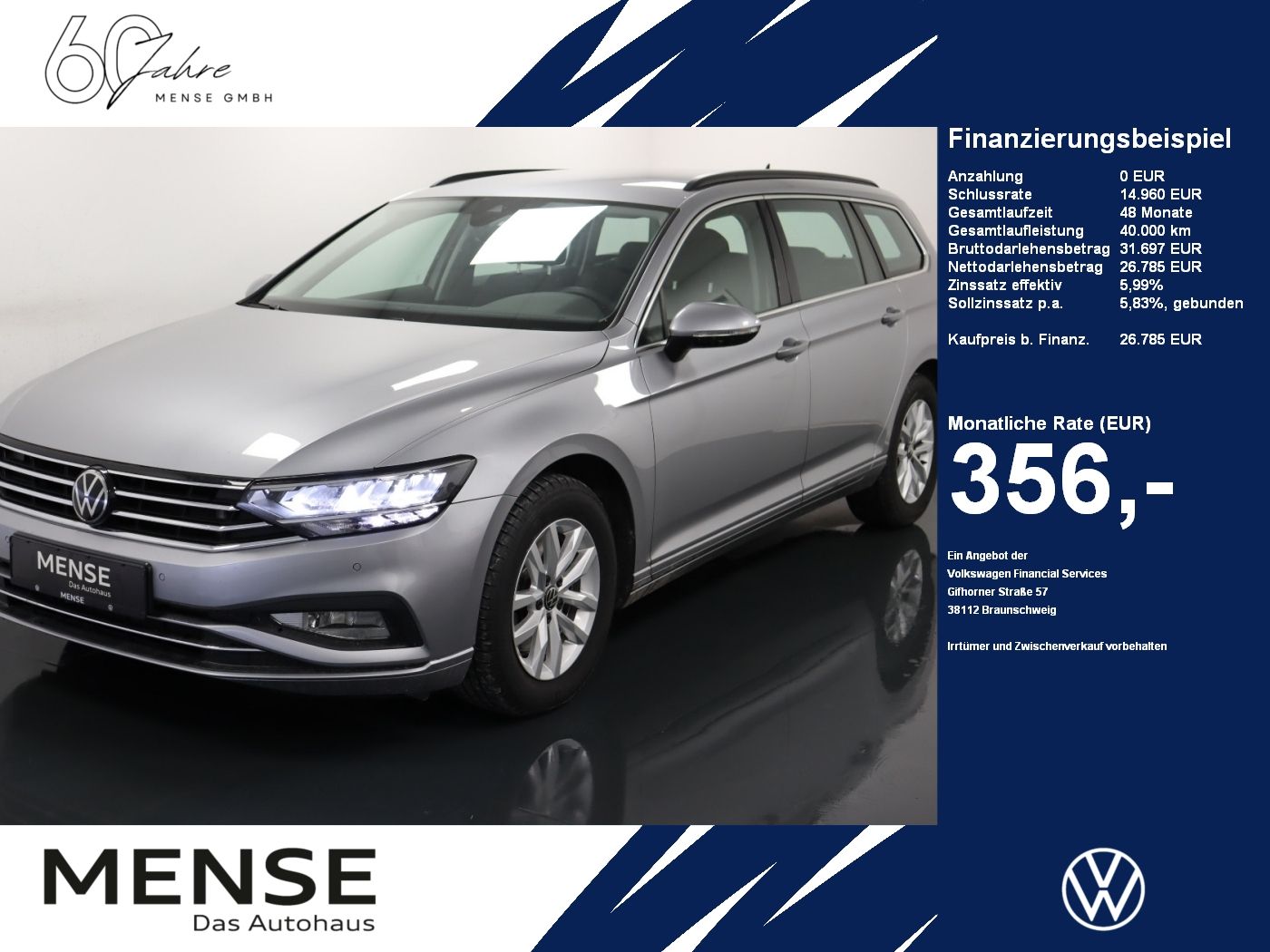 Fahrzeuge PKW autohaus mense Volkswagen Passat Variant 2.0 TDI DSG Business |ACC|Navi|LM