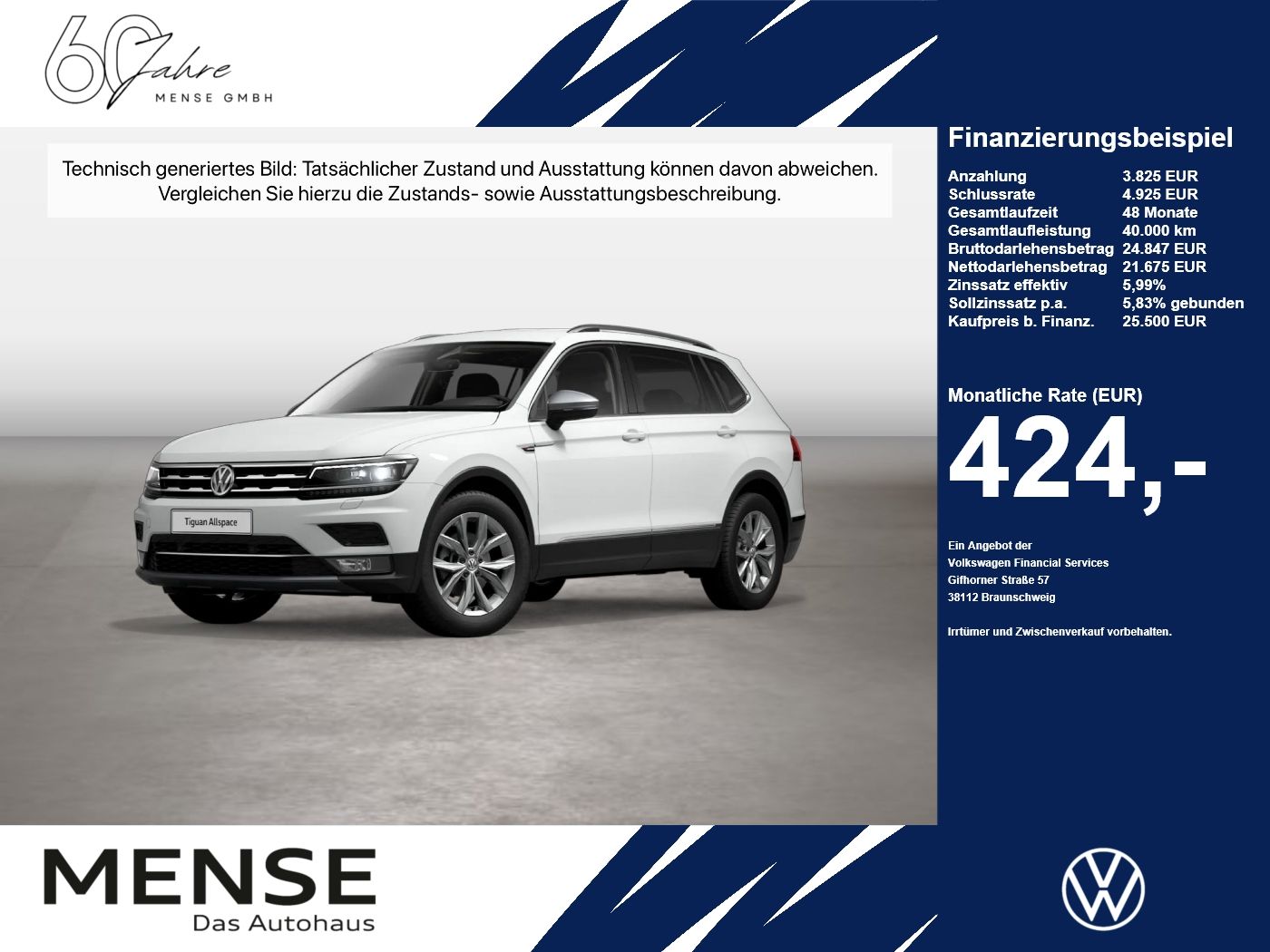 Fahrzeugabbildung Volkswagen Tiguan Allspace 2.0 TDI 4M DSG Highline Navi AHK