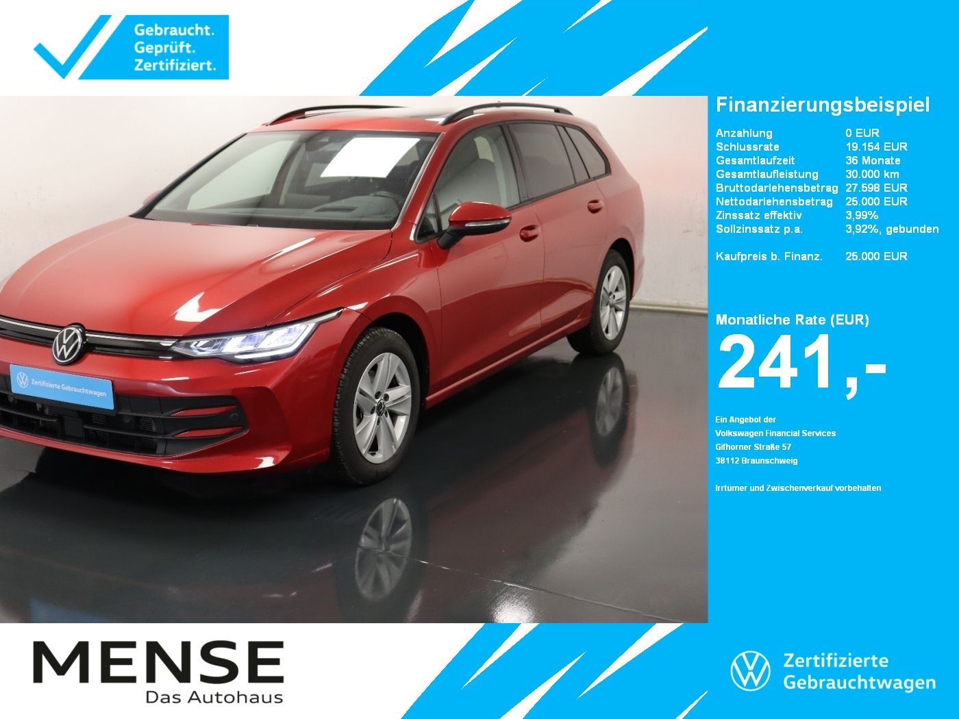 Fahrzeugabbildung Volkswagen Golf VIII Variant 1.5 TSI Life CarPlay|h/k|HUD|S