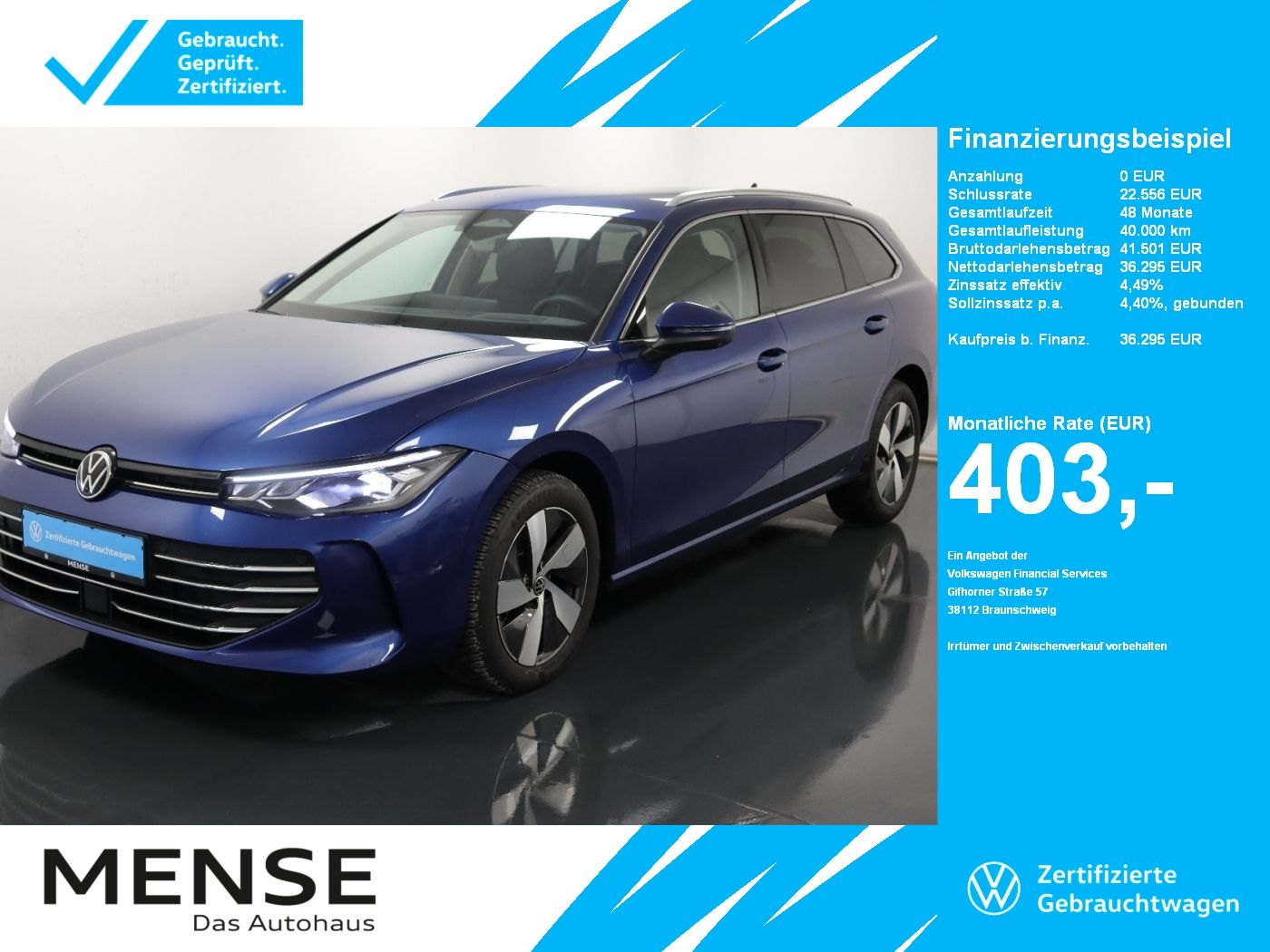Fahrzeuge PKW autohaus mense Volkswagen Passat Variant 2.0 TDI DSG Business CarPlay|HUD