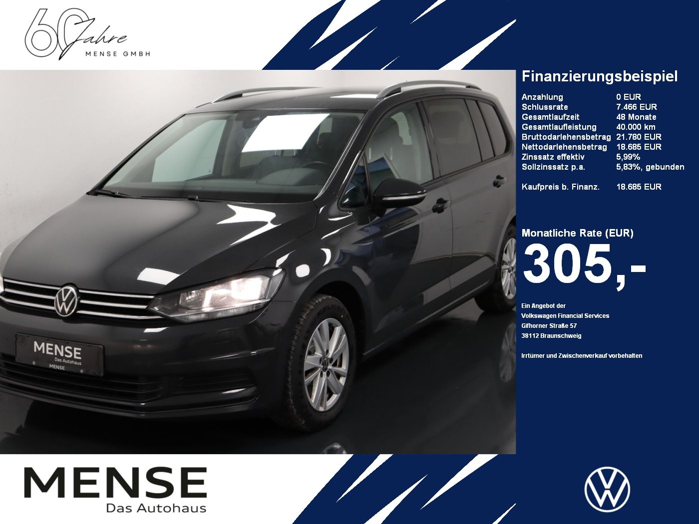 Fahrzeuge PKW autohaus mense Volkswagen Touran 1.5 TSI DSG Comfortline CarPlay|ACC|Navi