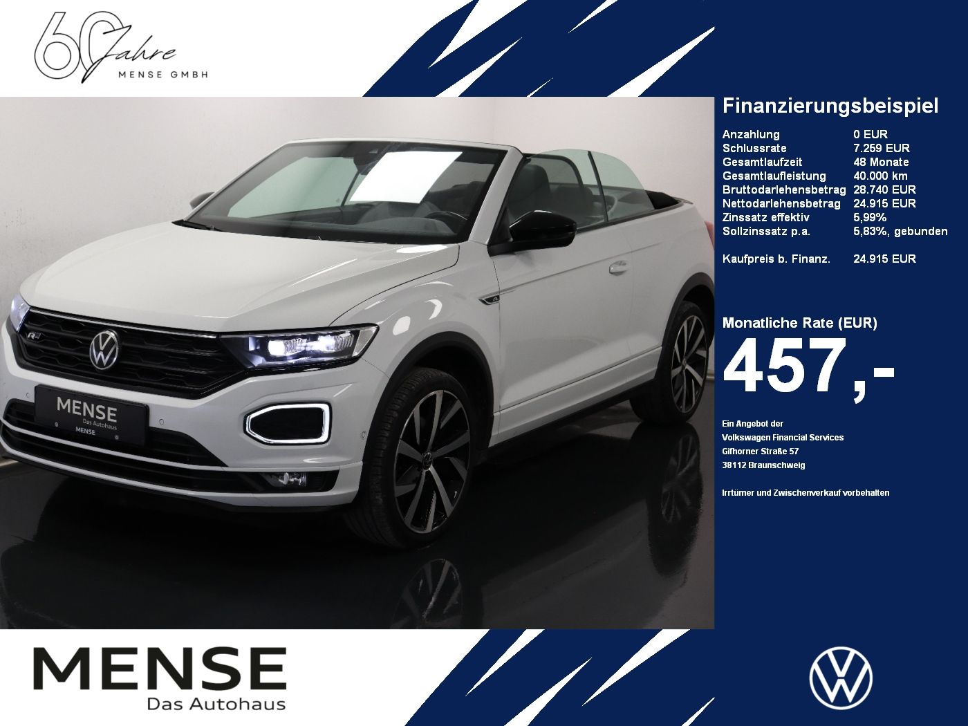 Fahrzeuge PKW autohaus mense Volkswagen T-Roc Cabriolet 1.5 TSI DSG R-Line Beats|CarPlay