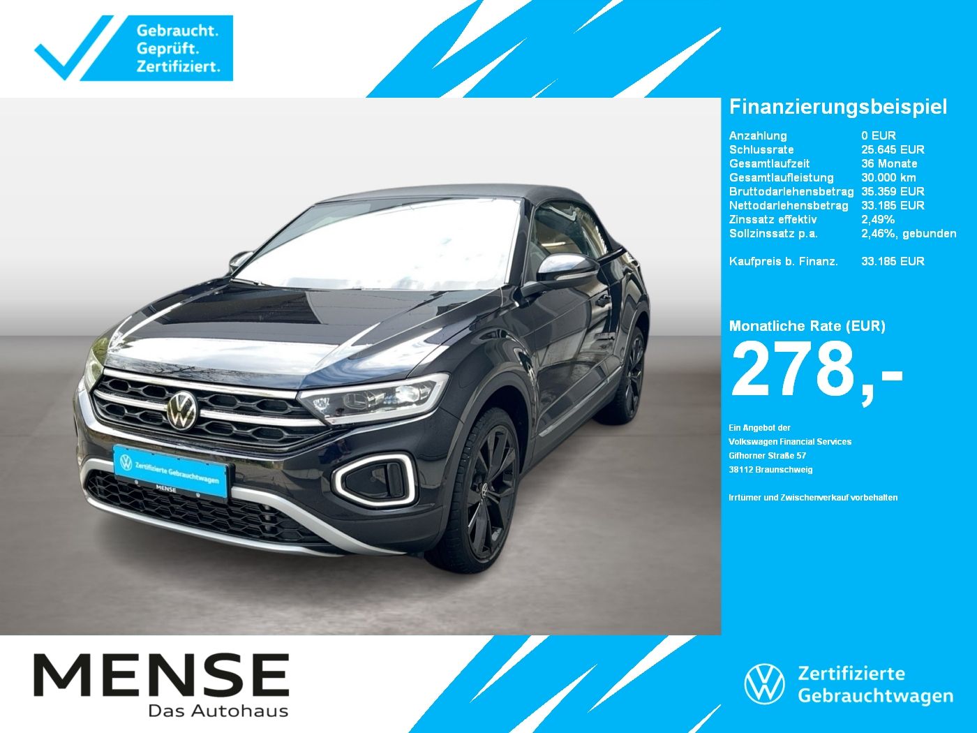 Fahrzeugabbildung Volkswagen T-Roc Cabriolet 1.5 TSI Style IQ.Light|Matrix|LM
