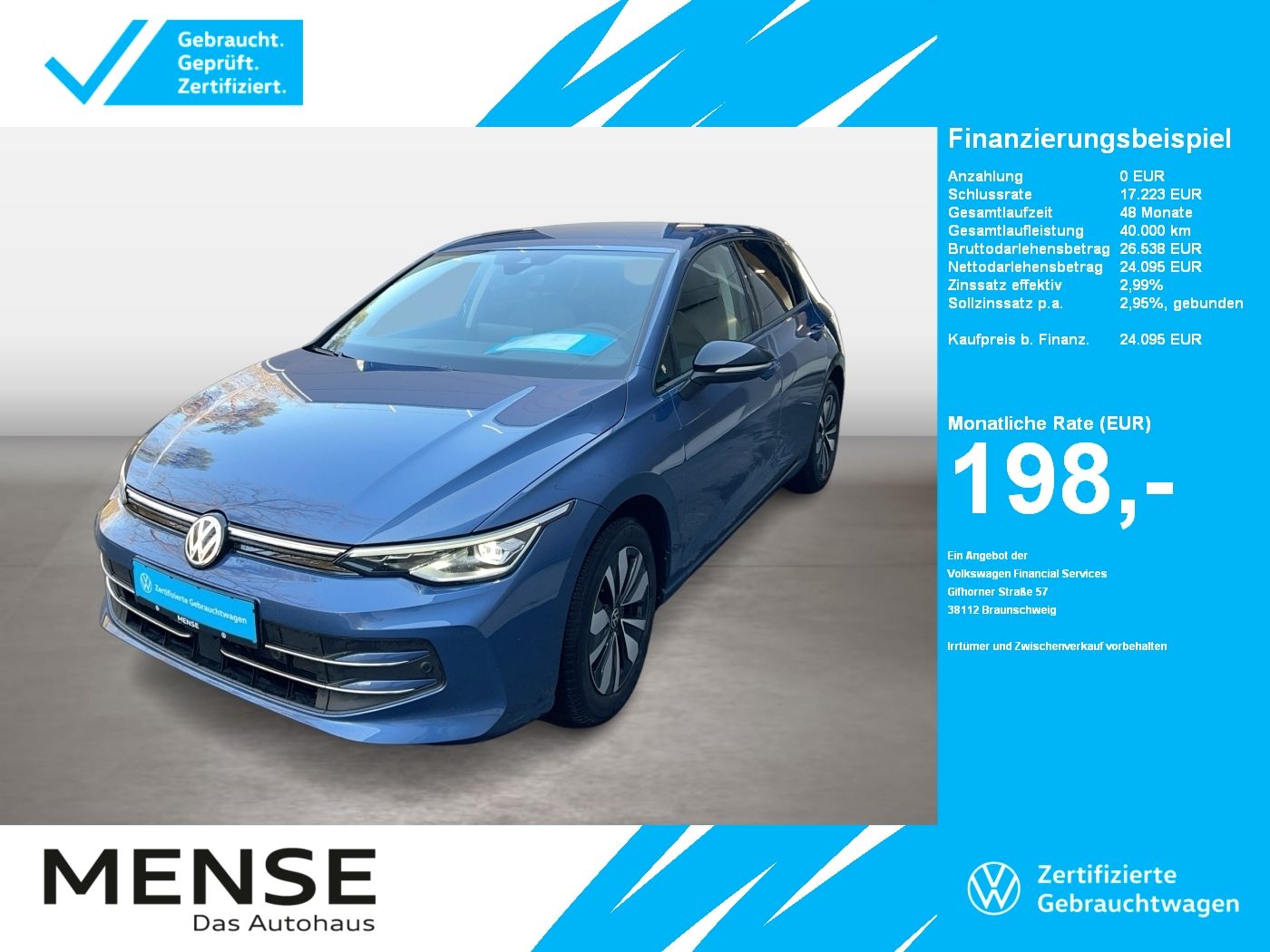 Fahrzeuge PKW autohaus mense Volkswagen Golf VIII 1.5 TSI Life Goal CarPlay|AHK|ACC|LED