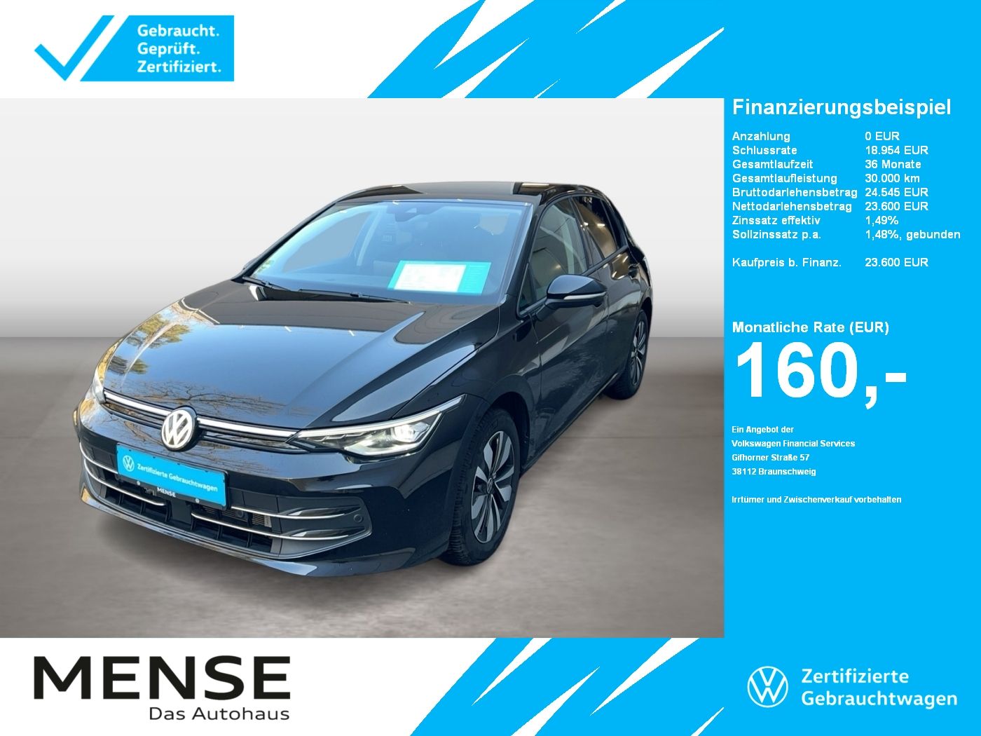 Fahrzeuge PKW autohaus mense Volkswagen Golf VIII 1.5 TSI Life Goal CarPlay|AHK|ACC|LED