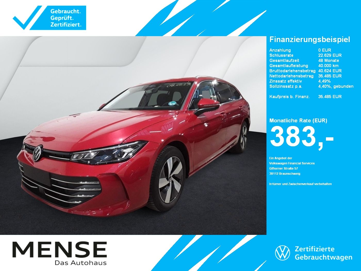 Fahrzeuge PKW autohaus mense Volkswagen Passat Variant CarPlay|AHK|ACC|LED|Massage|Navi