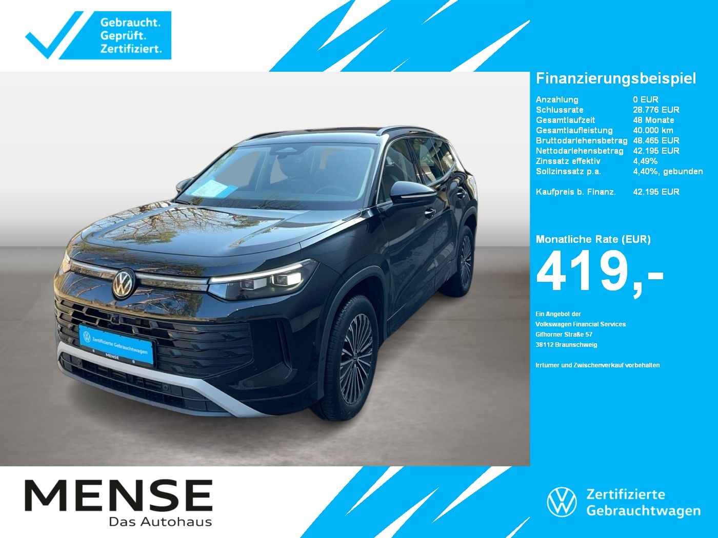Fahrzeuge PKW autohaus mense Volkswagen Tayron 2.0 TDI DSG 4Motion Life IQ.Light|Matrix